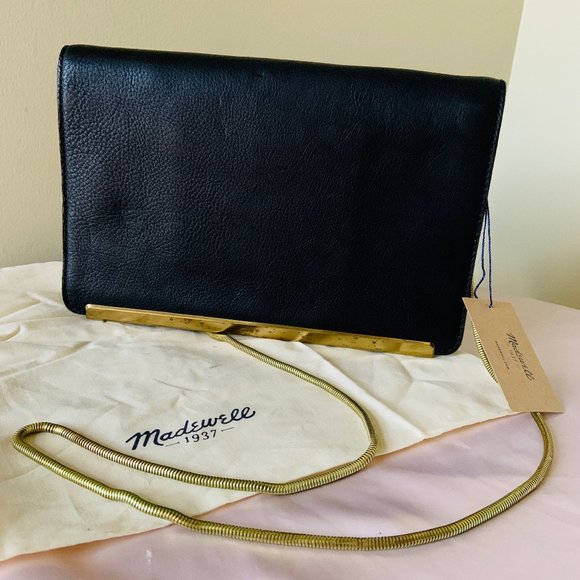 Madewell Handbags - NWT Madewell Black Clutch Purse Chain Crossbody